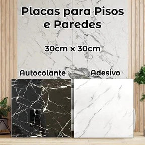 10 Placas Para Parede E Piso Chão Autocolante Laminado 30x30cm